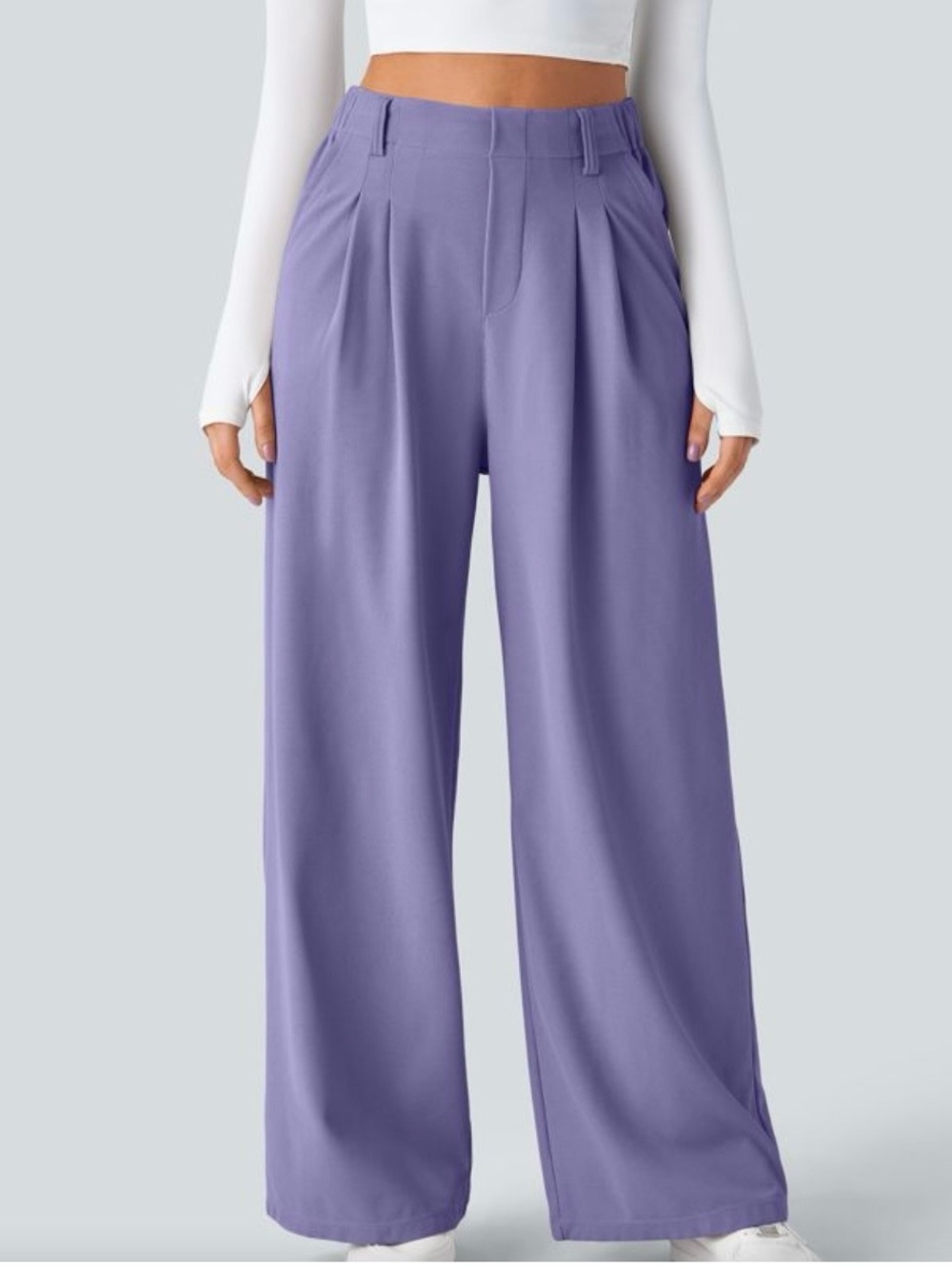 HALARA Lavender Wide-Leg High-Rise Pants